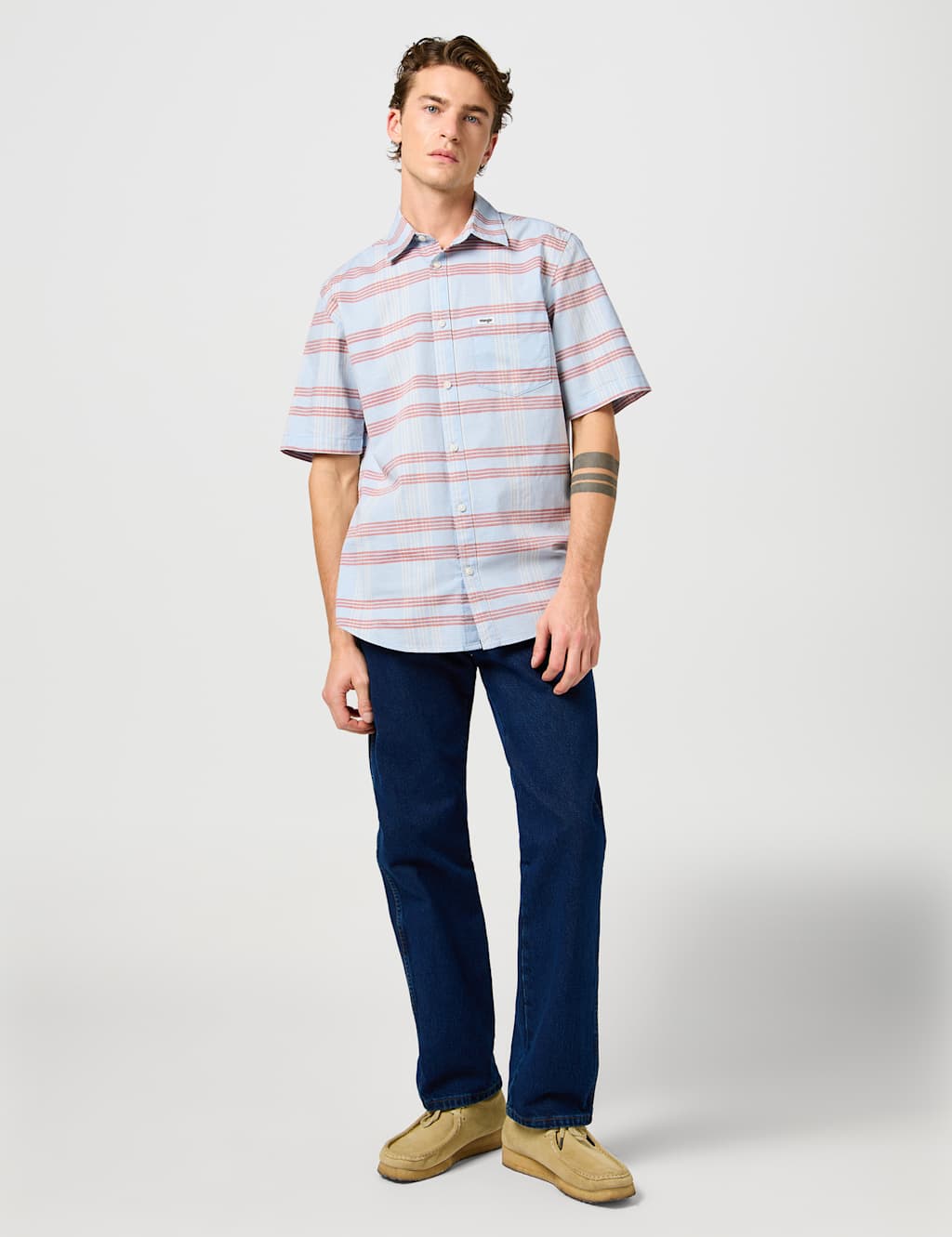 Pure Cotton Check Short Sleeve Shirt