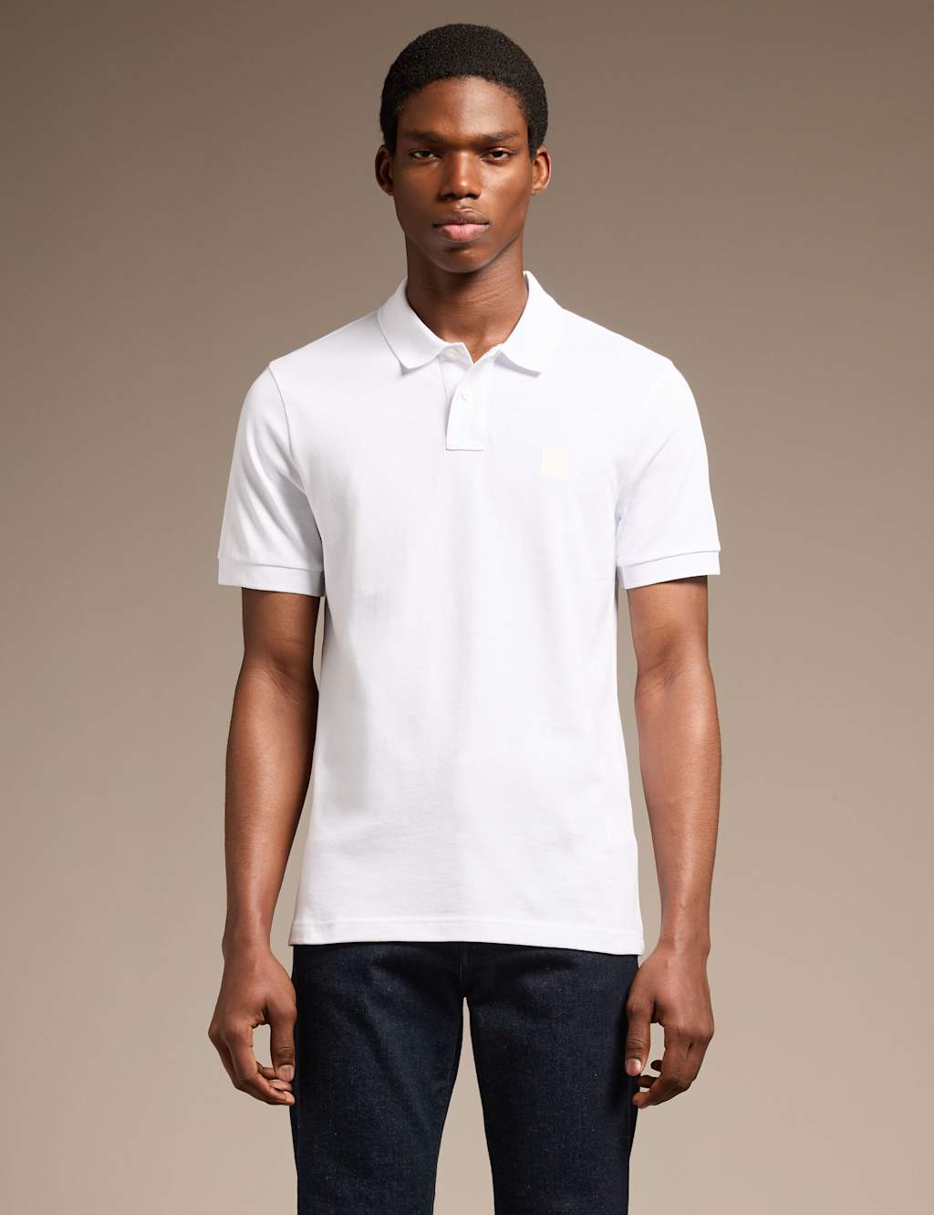 Boss Men's Cotton Rich Pique Polo Shirt - 2XL - White - Available at M&S