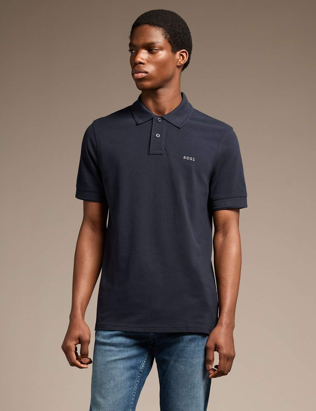 Boss Men's Pure Cotton Polo Shirt - 2XL - Navy - Available at M&S