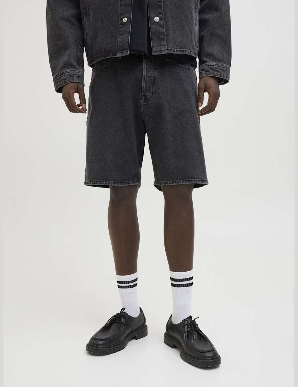 JACK & JONES Pure Cotton Denim Shorts Black