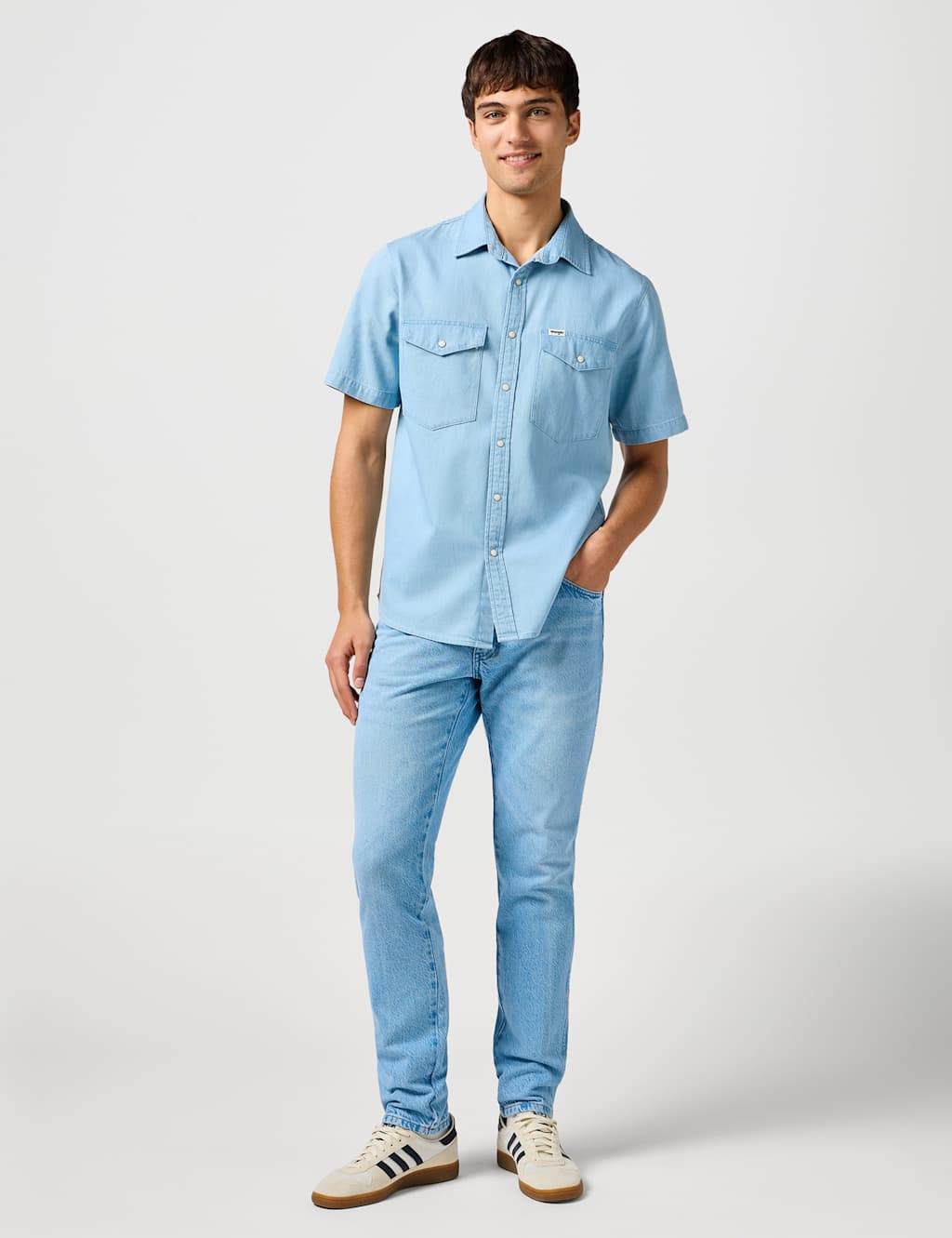 Regular Fit Denim Short Sleeve Shirt