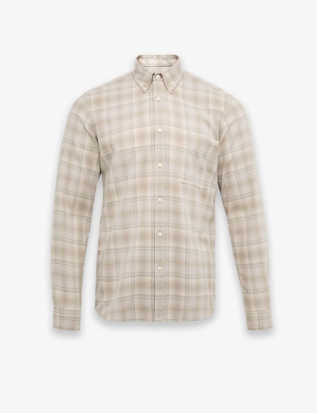 Boss Men's Regular Fit Pure Cotton Checked Flannel - L - Beige - Available at M&S