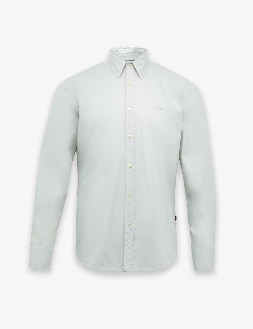 Boss Men's Regular Fit Pure Cotton Poplin Shirt - 3XL - Grey - Available at M&S