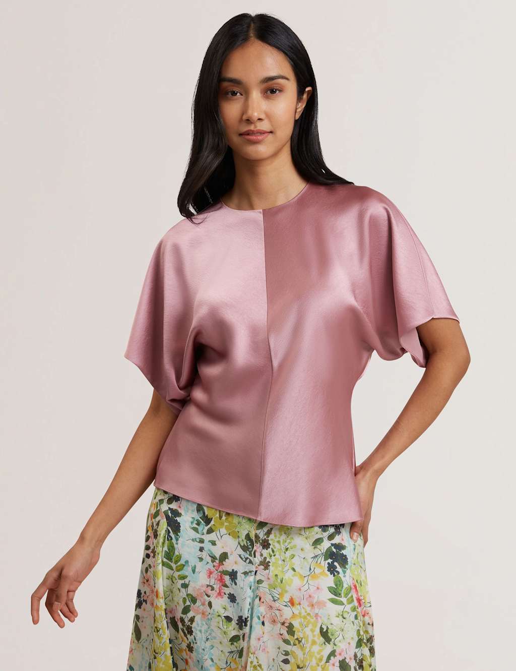 Ted Baker Batwing Sleeve Waisted Top Pink