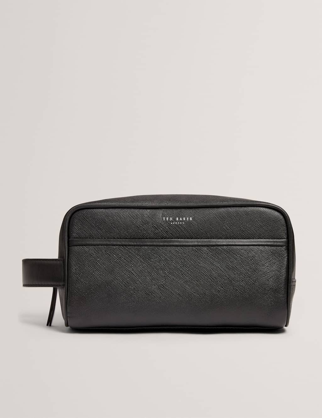 Ted Baker Textured Leather Washbag Black