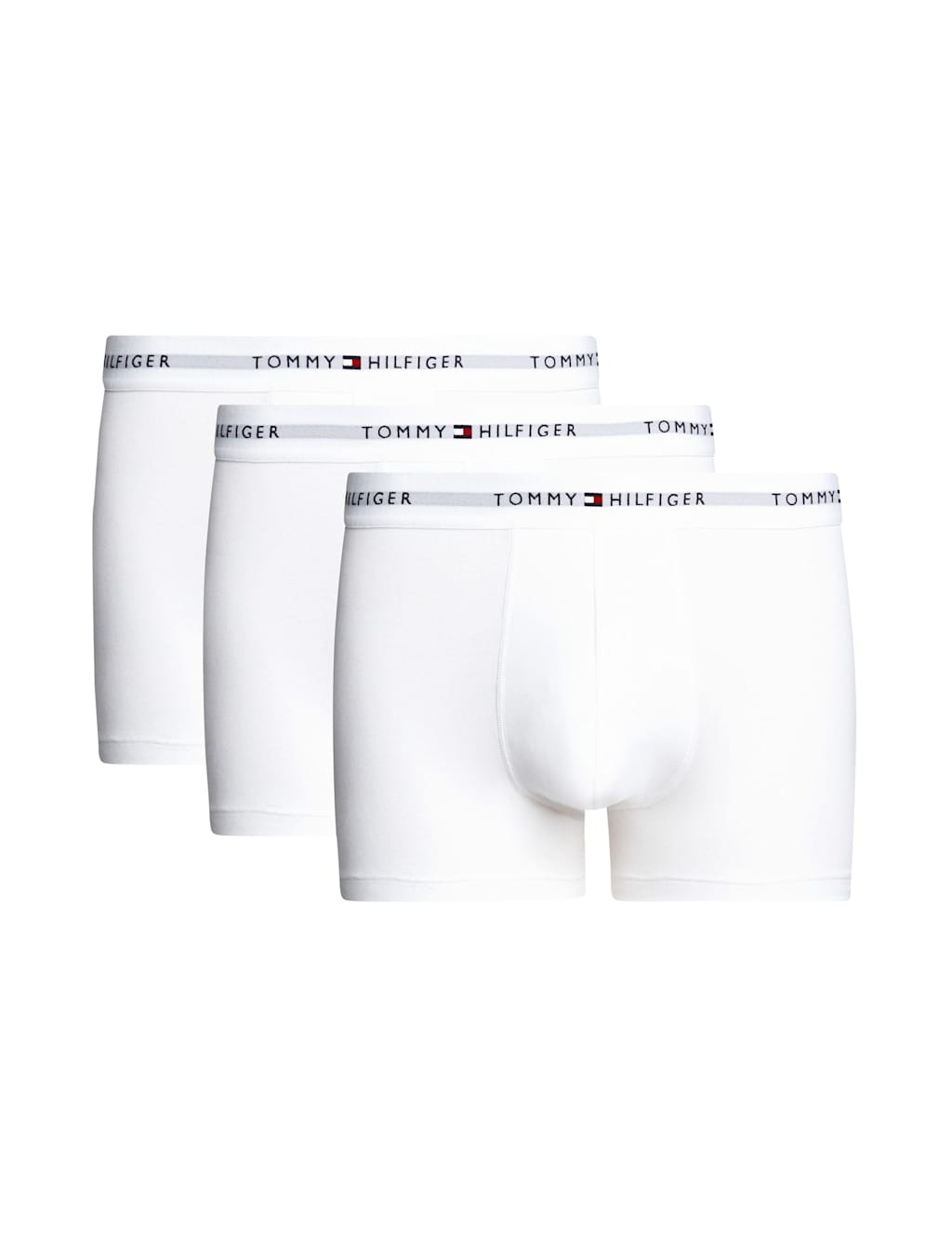 Tommy Hilfiger Men's 3pk Signature Cotton Stretch Trunks - L - White, White