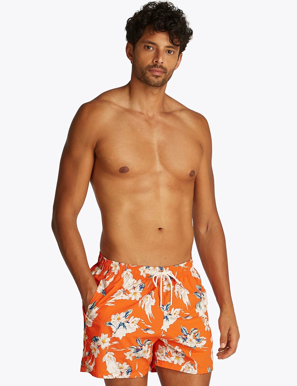 Tommy Hilfiger Essentials Floral Swim Shorts Orange Mix