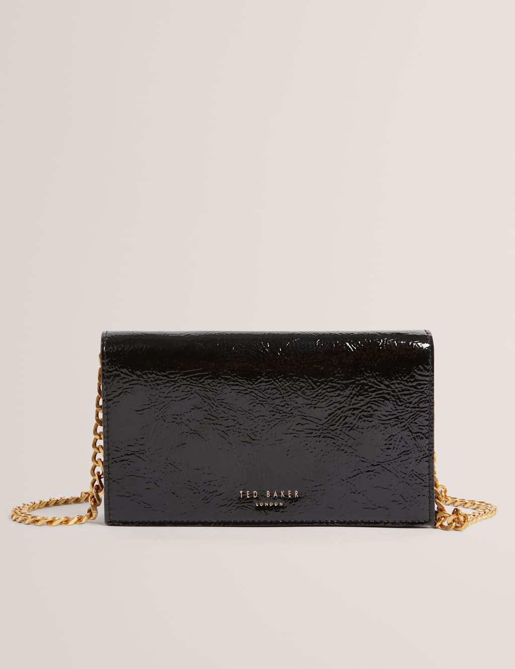Ted Baker Patent Finish Cross Body Bag Black