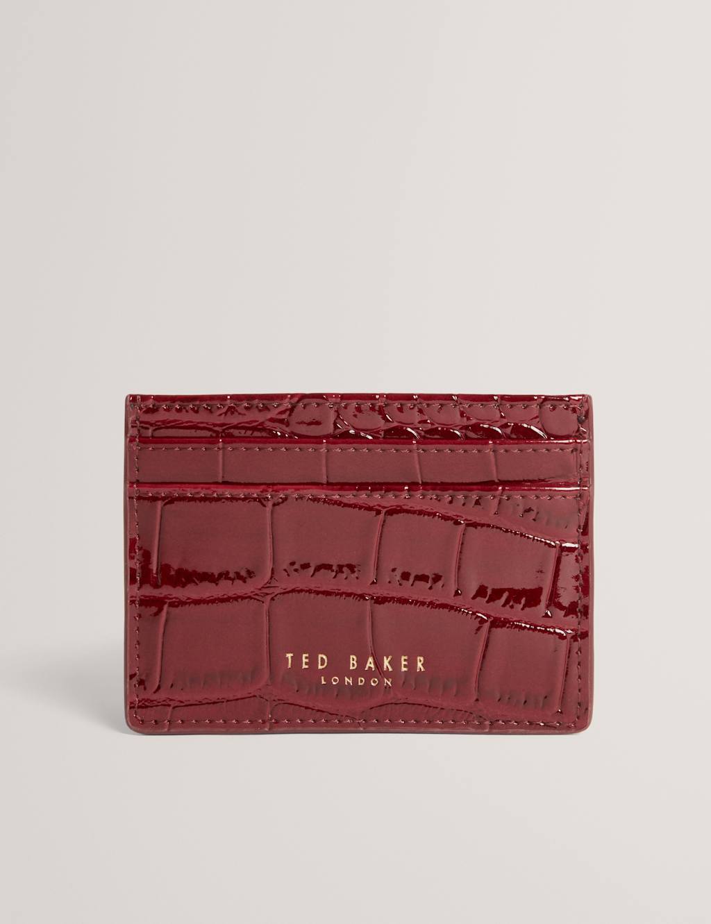Ted Baker Croc Effect Card Holder Dark Red