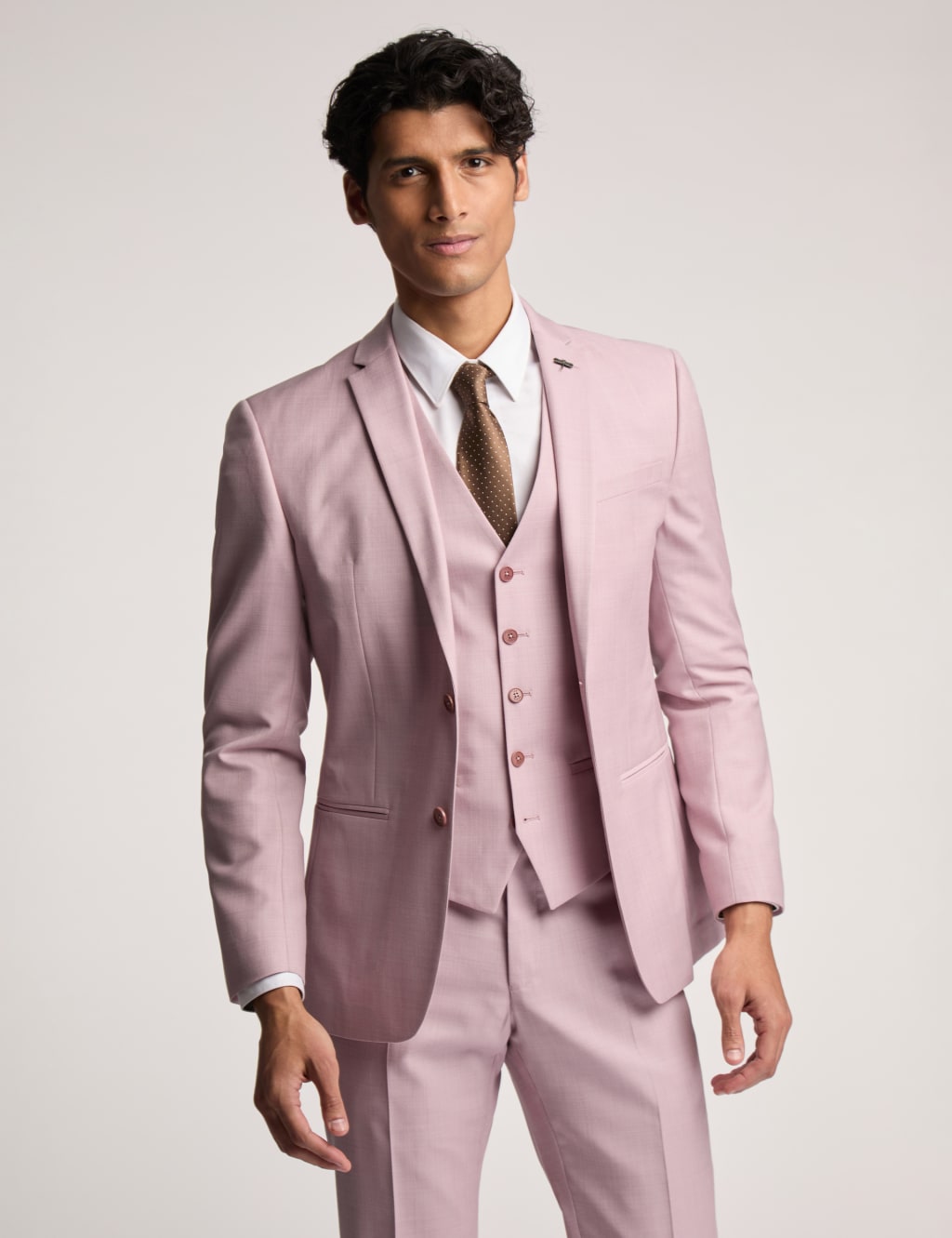 Slim Fit Wool Rich Sharkskin Suit Jacket