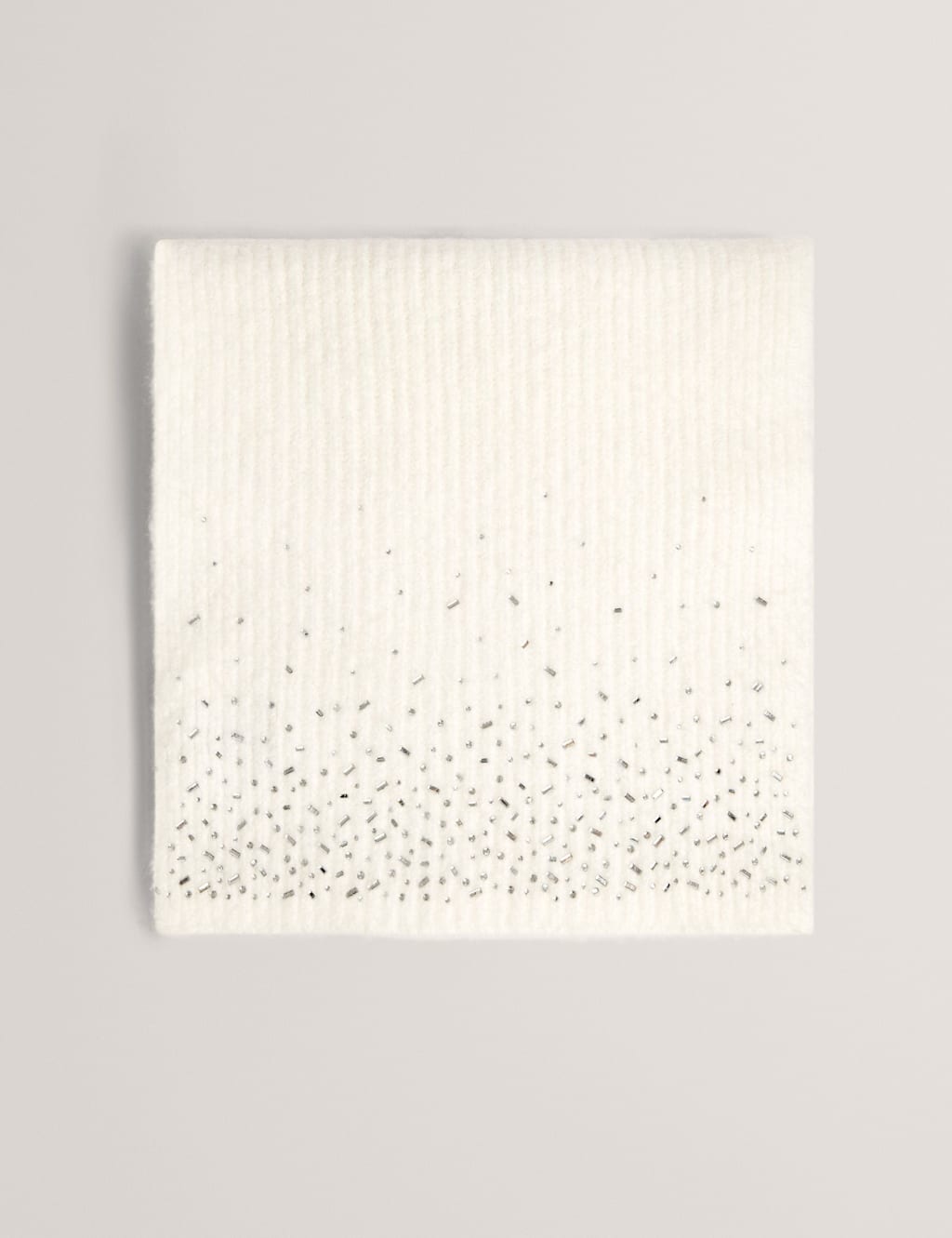 Ted Baker Knitted Rhinestone Scarf Cream
