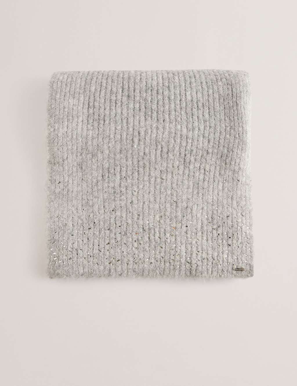 Ted Baker Knitted Rhinestone Scarf Grey