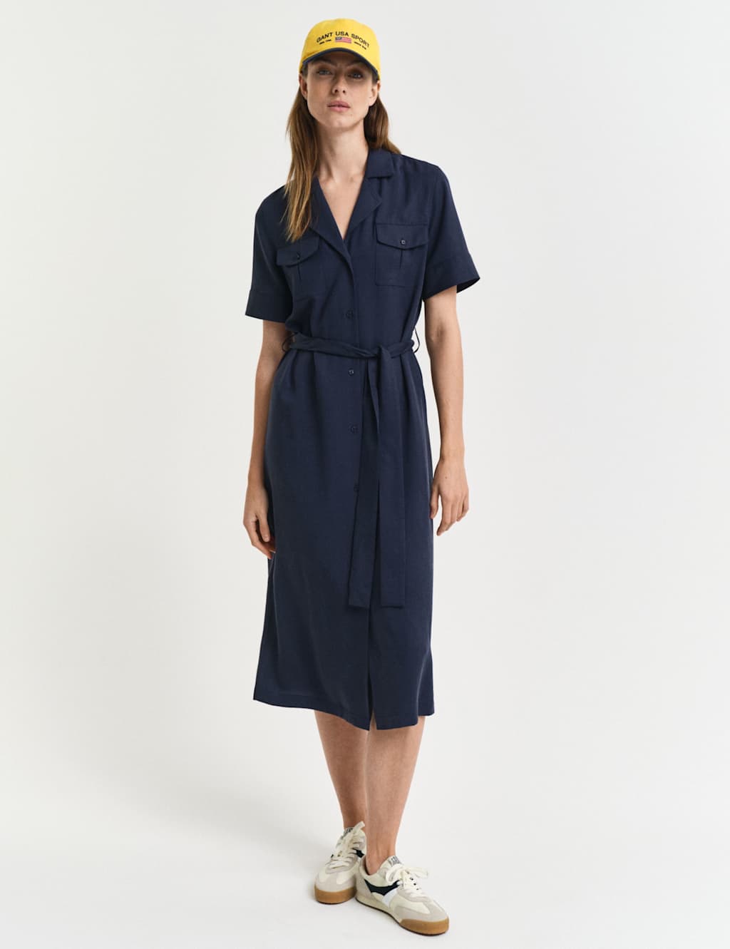 Lyocell Rich Knee Length Shirt Dress