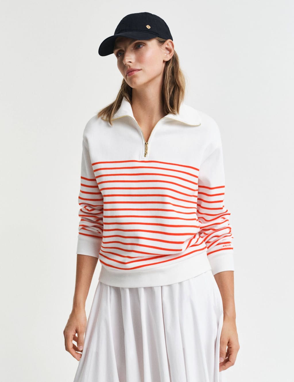 Pure Cotton Ribbed Striped Sweatshirt