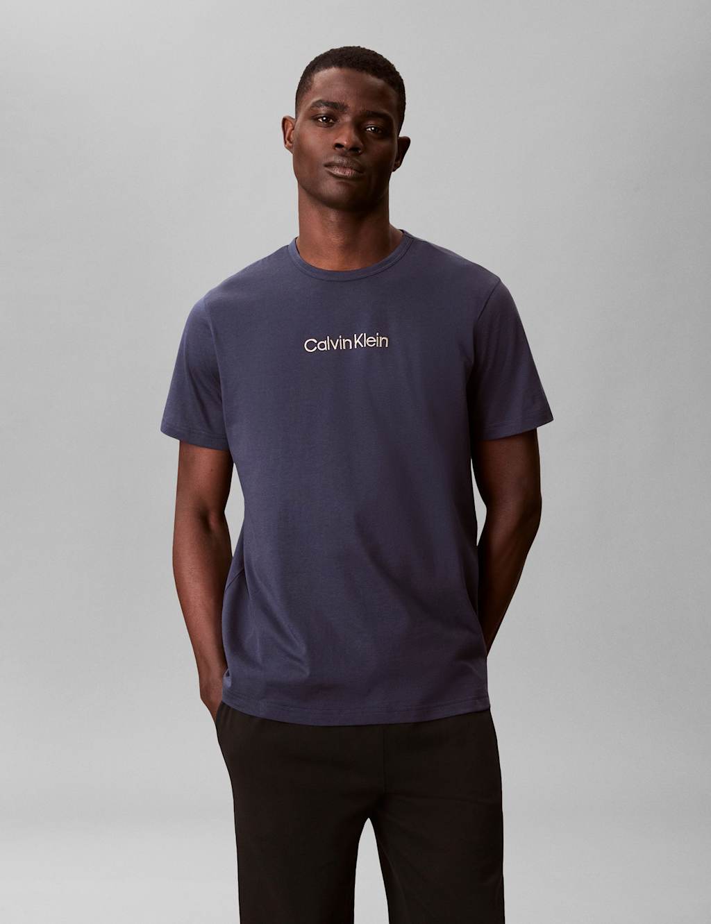 Calvin Klein Men's Pure Cotton Logo T-Shirt - XL - Blue - Available at M&S
