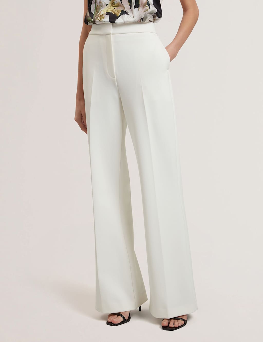 High Waisted Flared Trousers