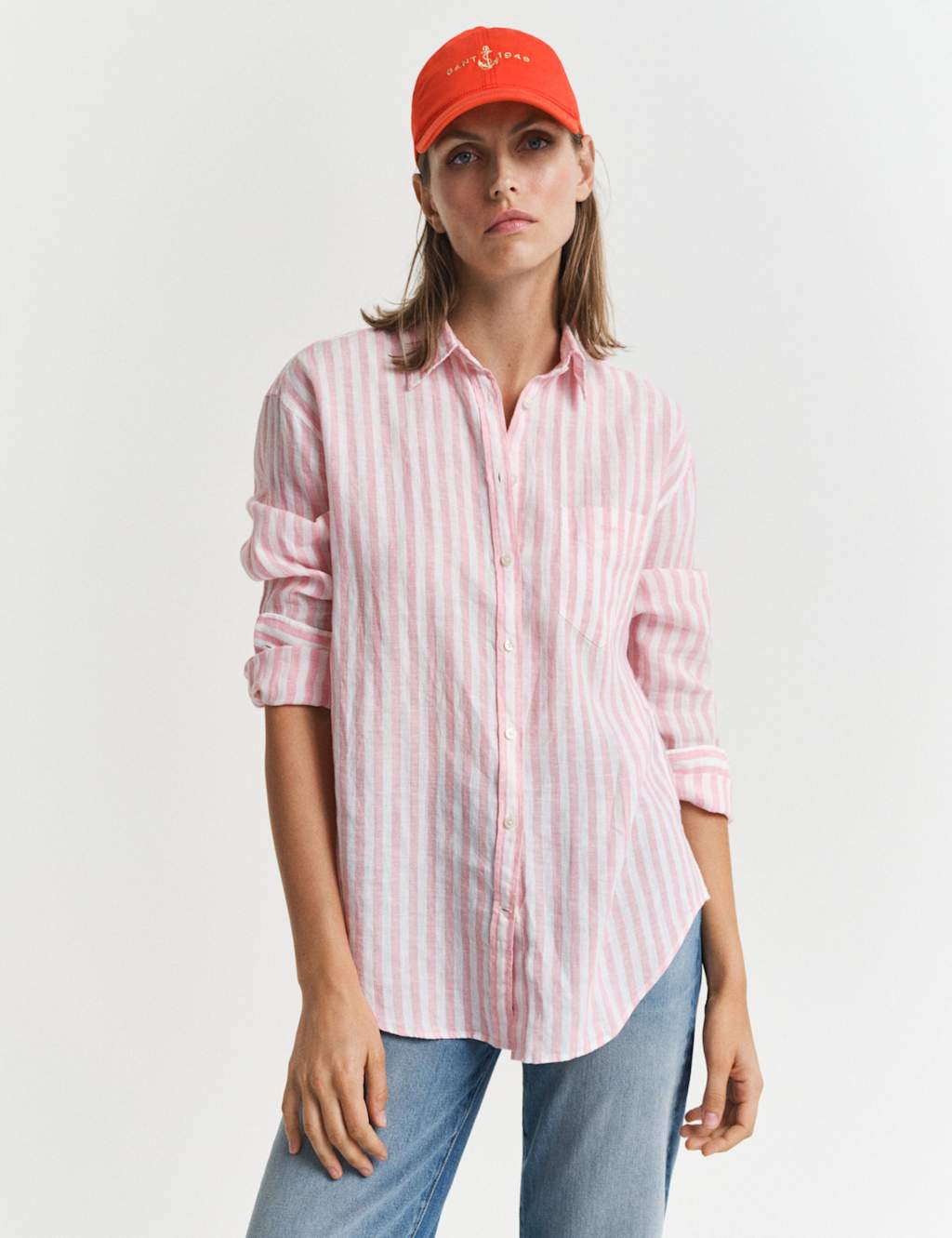 Pure Linen Striped Collared Shirt