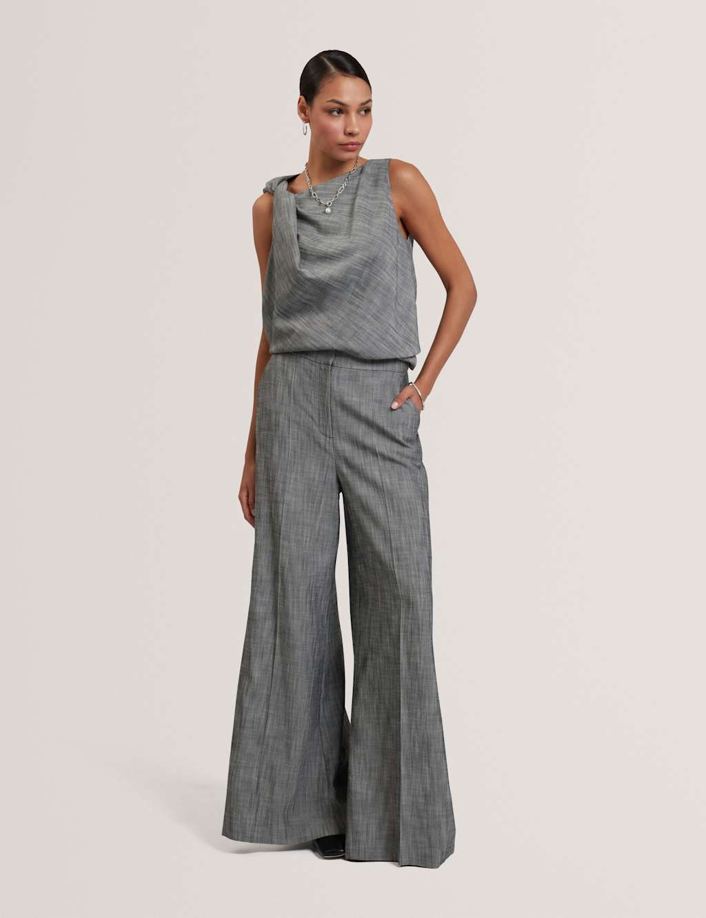 Ted Baker Women's Woven Tailored Wide Leg Trousers - 14 - Black - Available at M&S