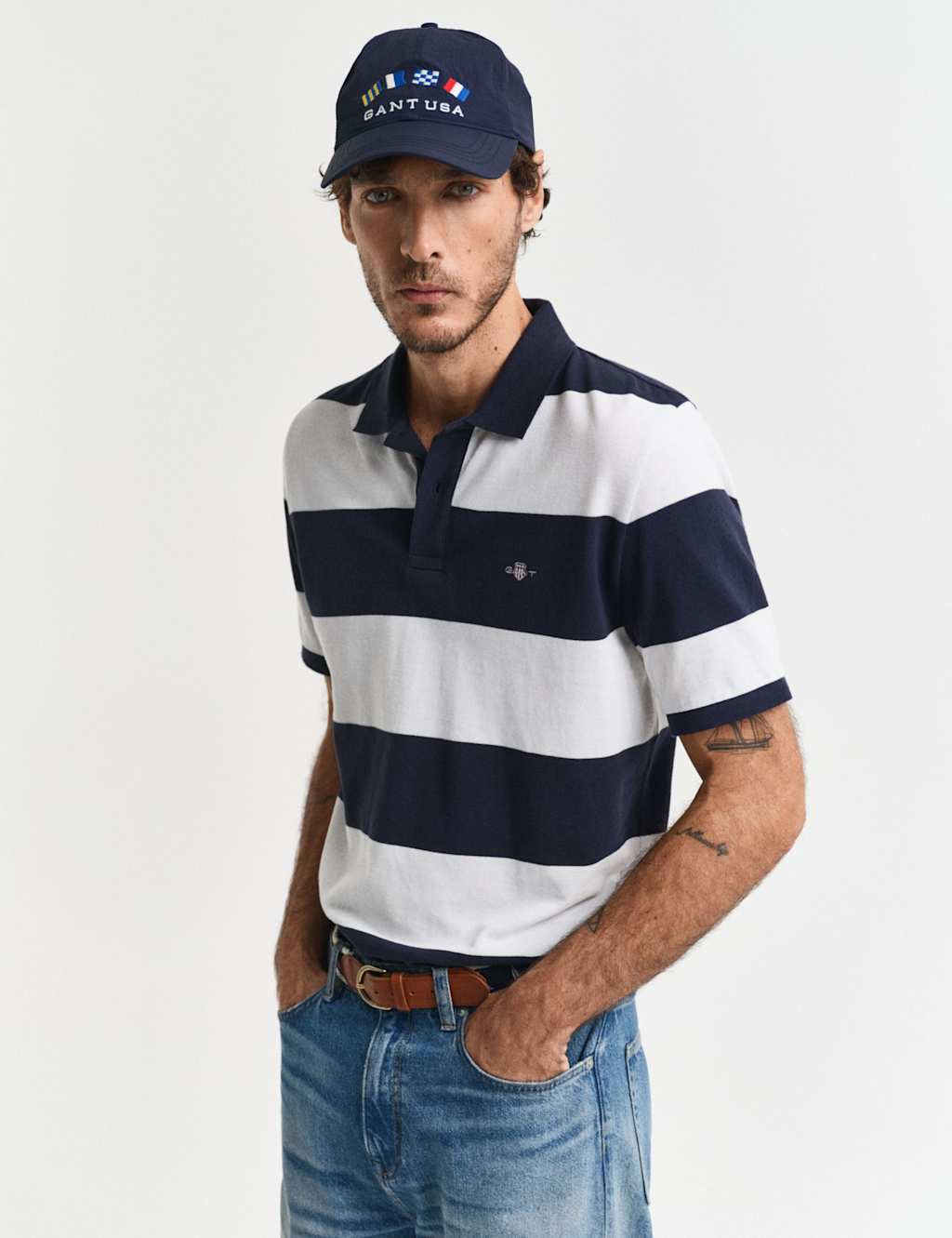 Pure Cotton Striped Polo Shirt