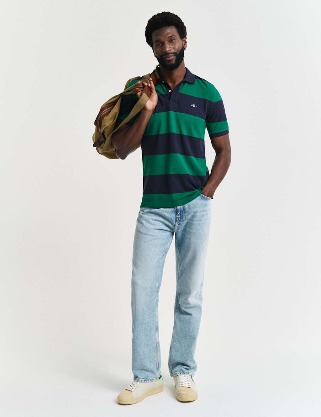 Pure Cotton Striped Polo Shirt