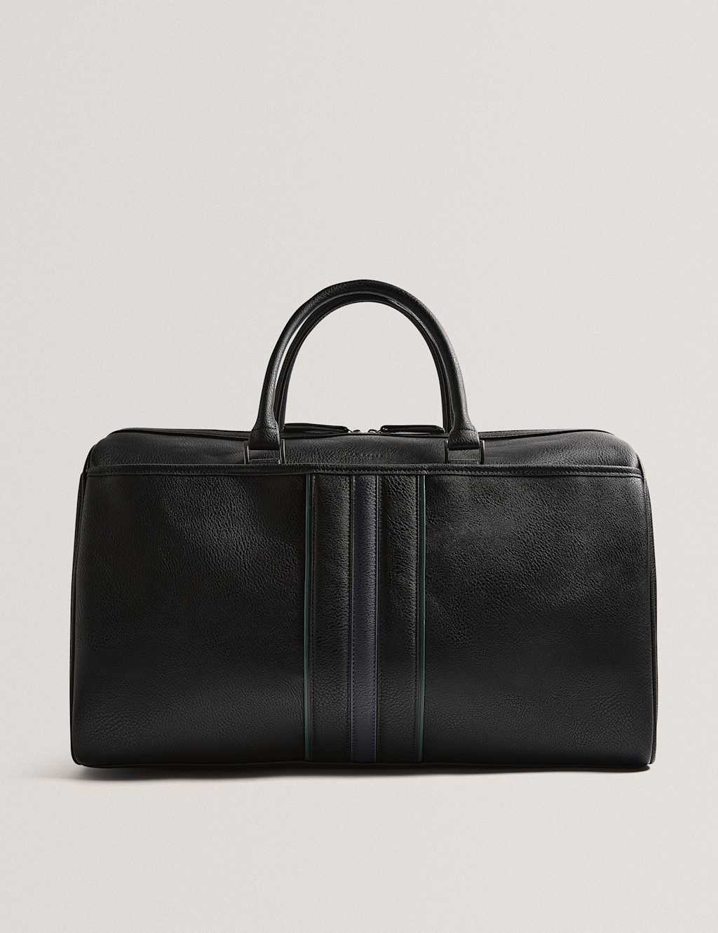 Ted Baker Faux Leather Pebble Grain Weekend Bag Black