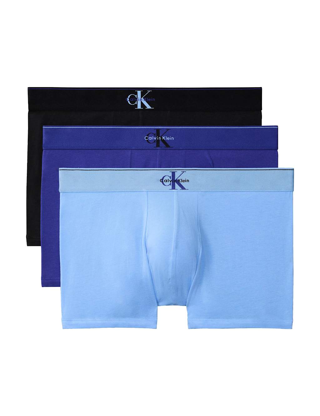 Calvin Klein Men's 3 Pack Archive Cotton Stretch Trunks - S - Black Mix - Available at M&S