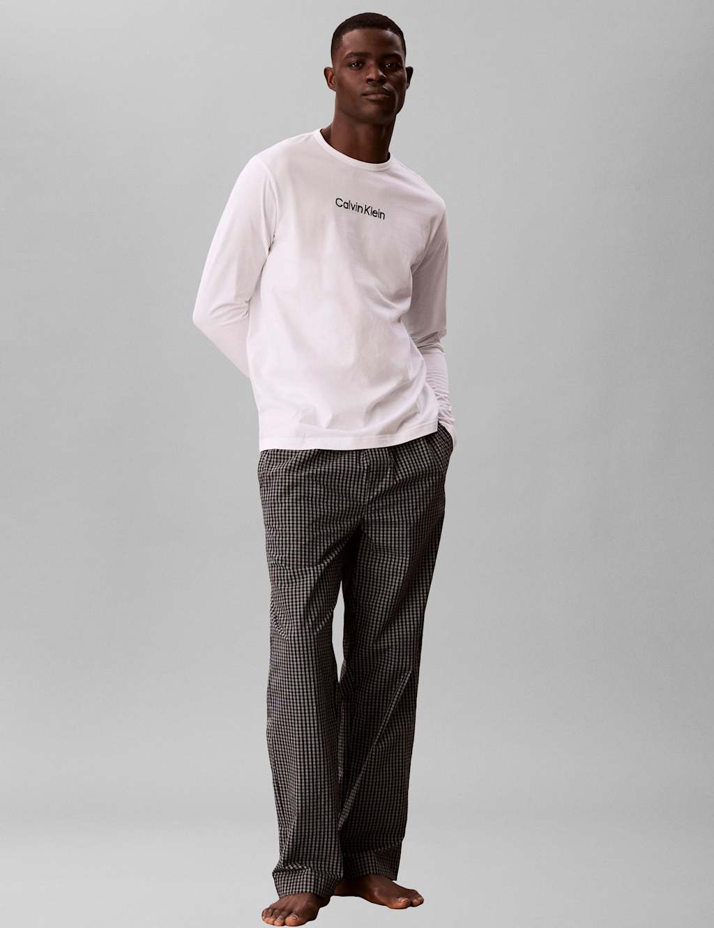 Calvin Klein Men's Pure Cotton Poplin Pyjama Set - XL - White Mix - Available at M&S