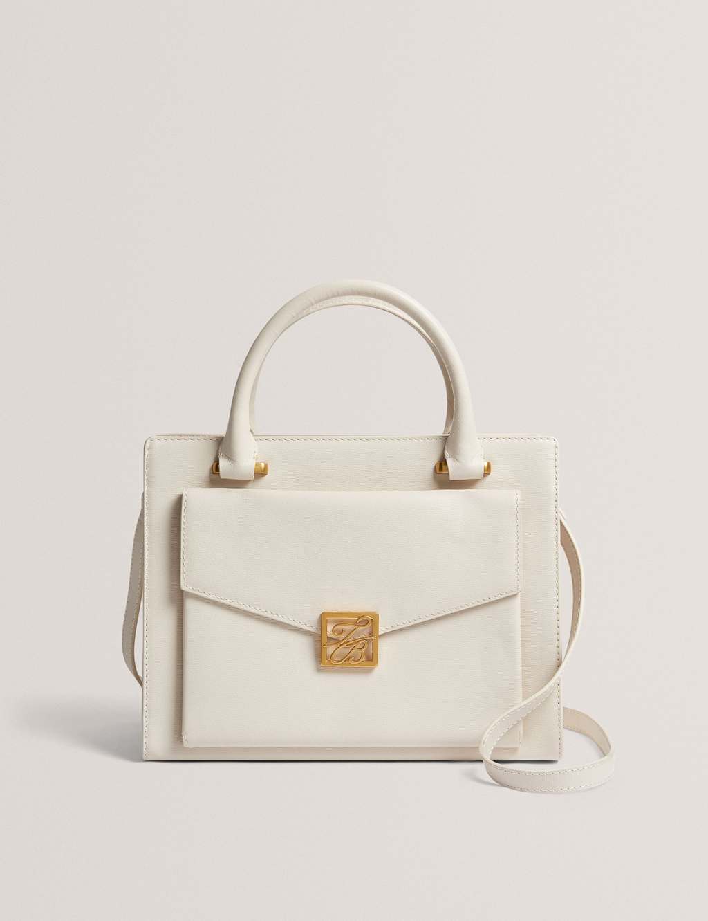 Ted Baker Leather Tote Bag Ecru