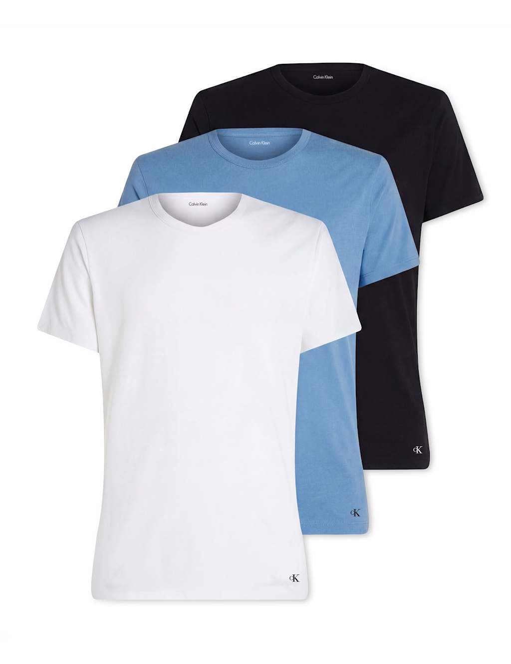 Calvin Klein Men's 3 Pack Cotton Rich Stretch T-Shirts - 4XL - Black Mix - Available at M&S