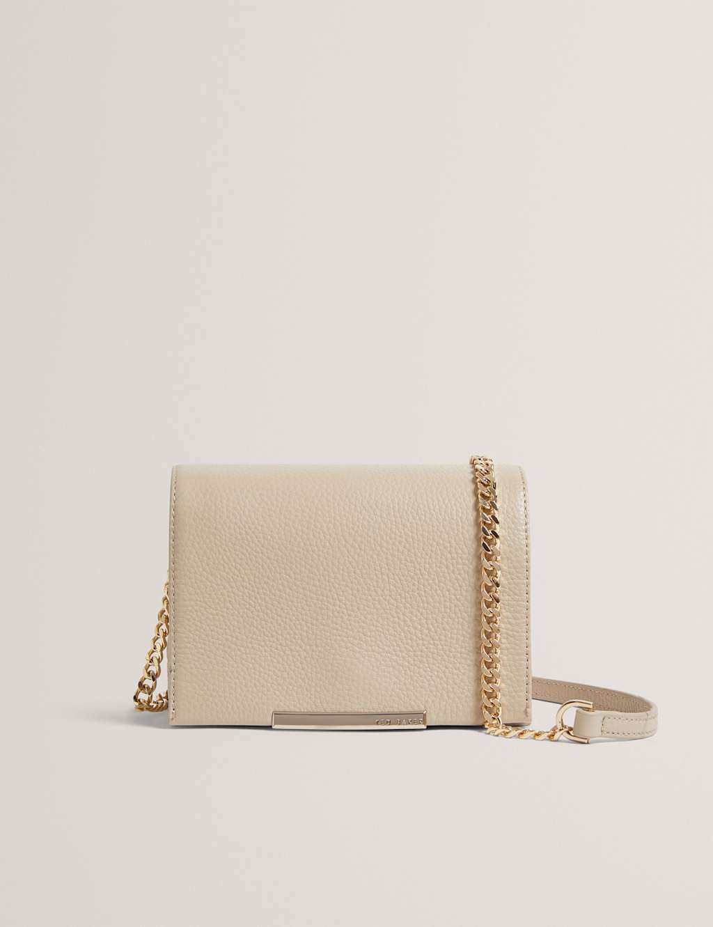 Ted Baker Leather Bar Detail Mini Cross Body Bag Ecru