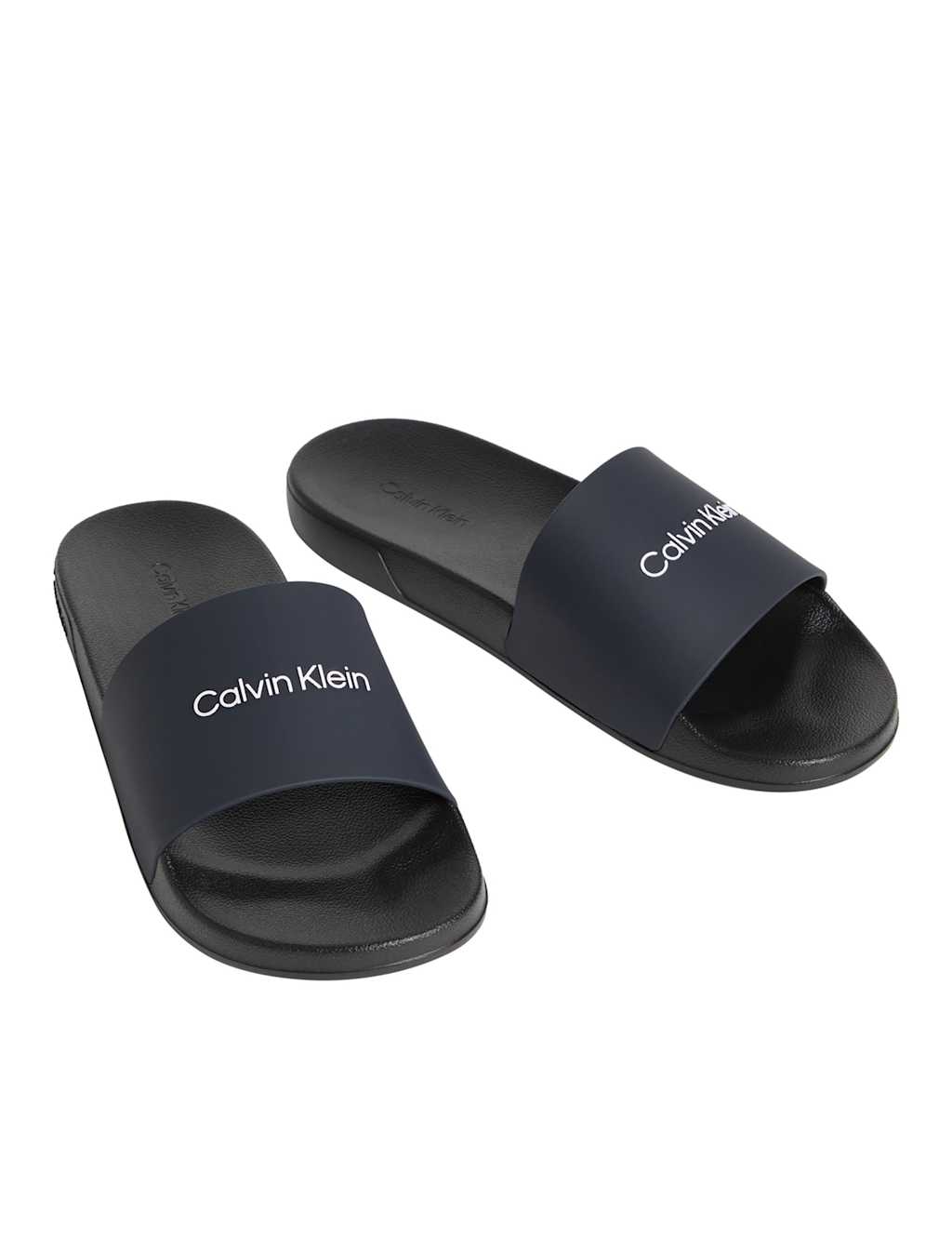 Calvin Klein Men's Essentials Monobrand Logo Sliders - 9 - Navy - Available at M&S