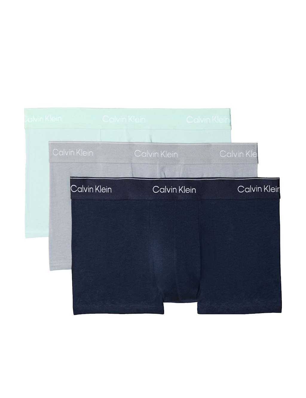 Calvin Klein Men's 3 Pack Icon Cotton Stretch Low Rise Trunks - S - Navy Mix - Available at M&S