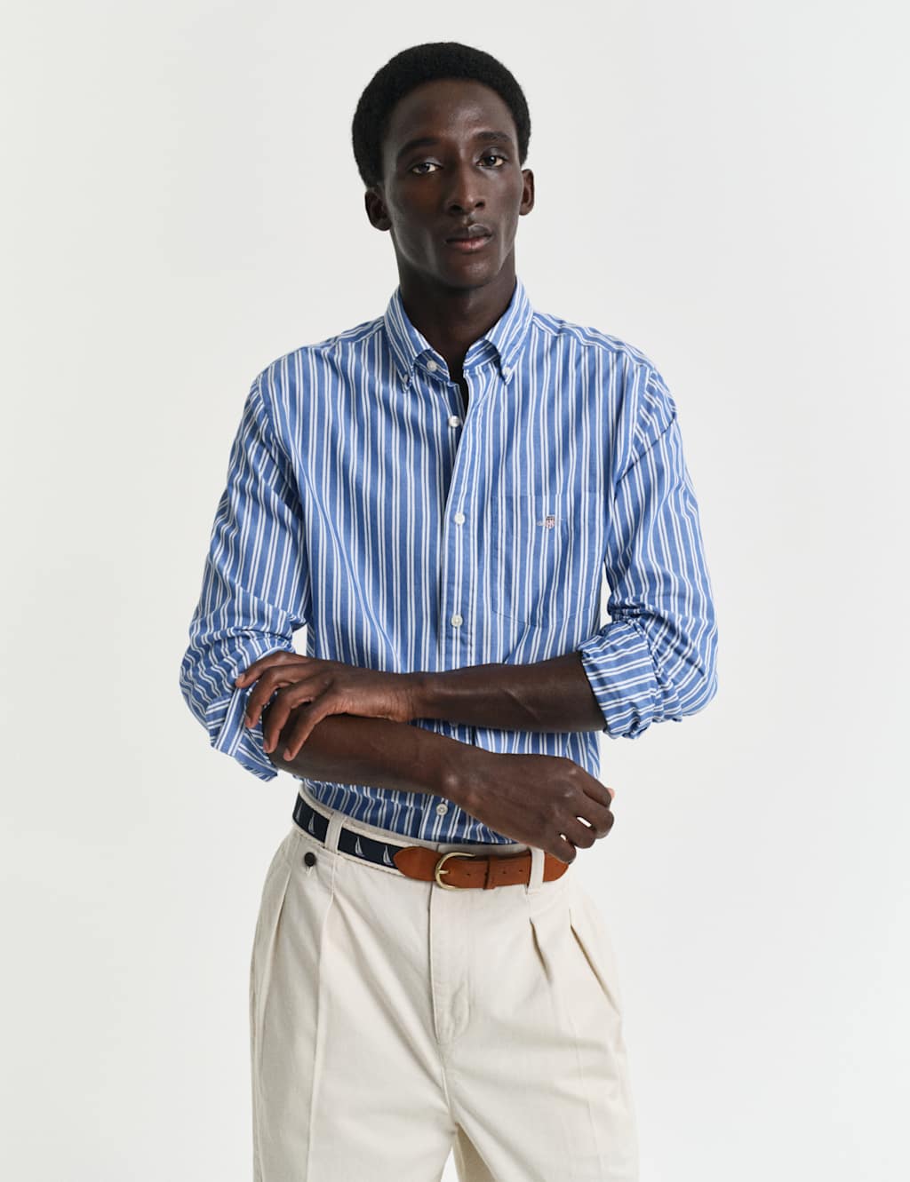 Regular Fit Pure Cotton Striped Oxford Shirt