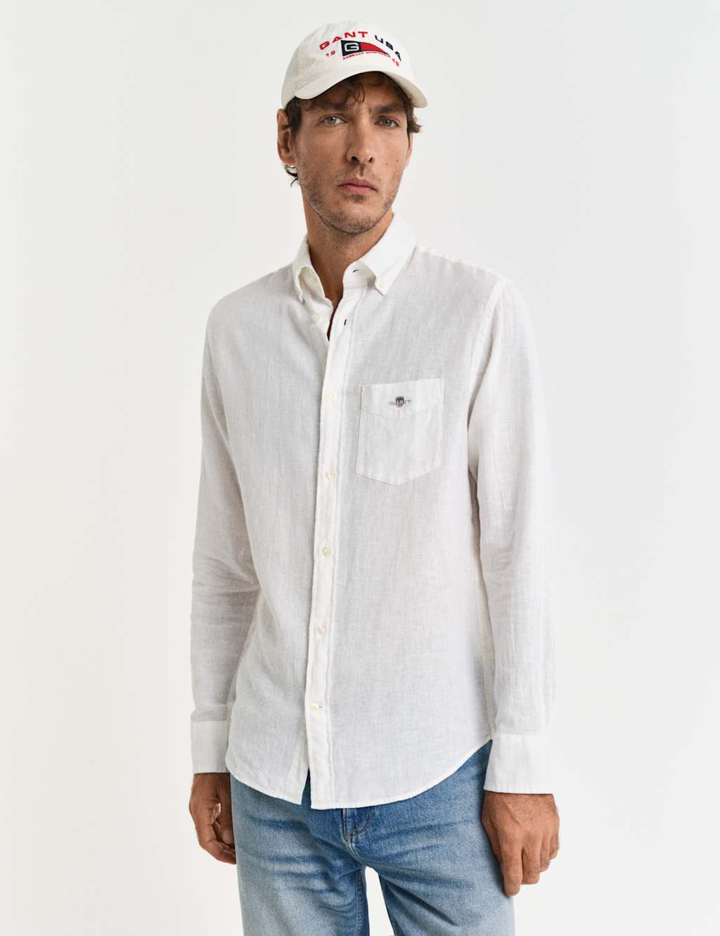 Regular Fit Linen Rich Oxford Shirt