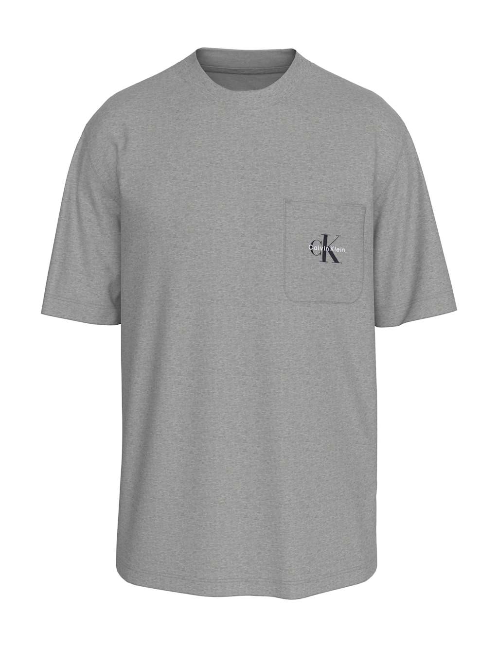 Calvin Klein Men's Cotton Rich Stretch Crew Neck Sleep Top - XL - Grey - Available at M&S