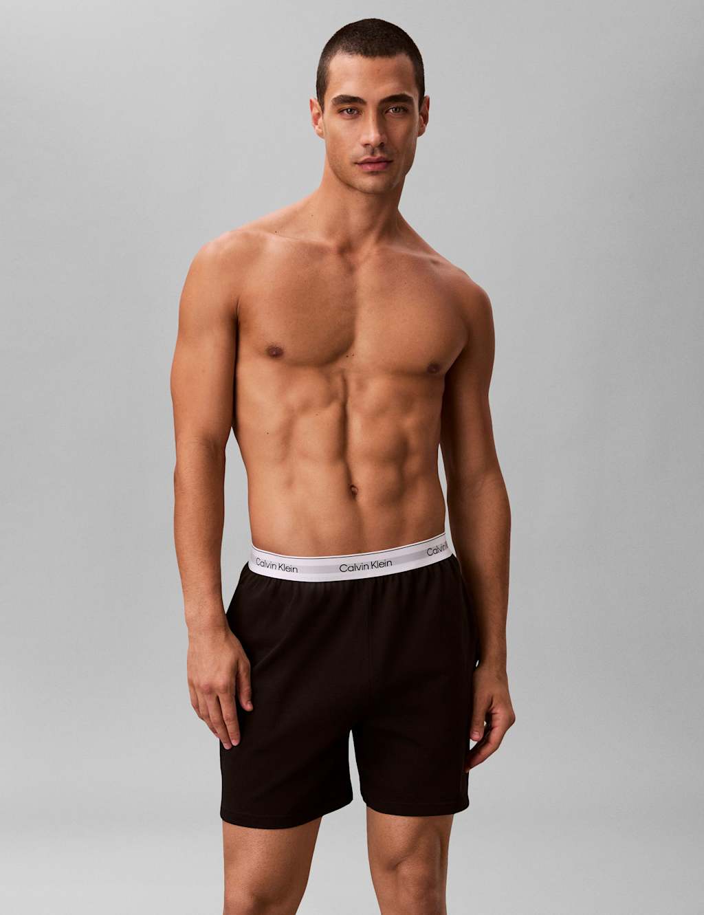 Calvin Klein Men's Pure Cotton Pyjama Shorts - S - Black - Available at M&S