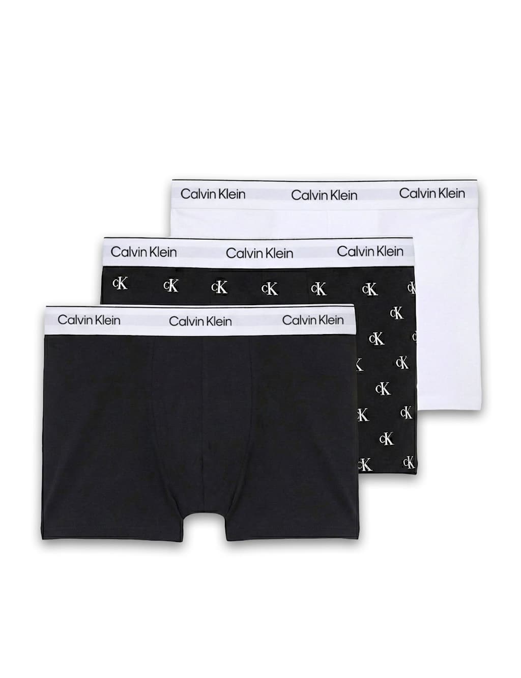 Calvin Klein Men's Icon 3 Pack Cotton Stretch Trunks - 4XL - Black Mix - Available at M&S