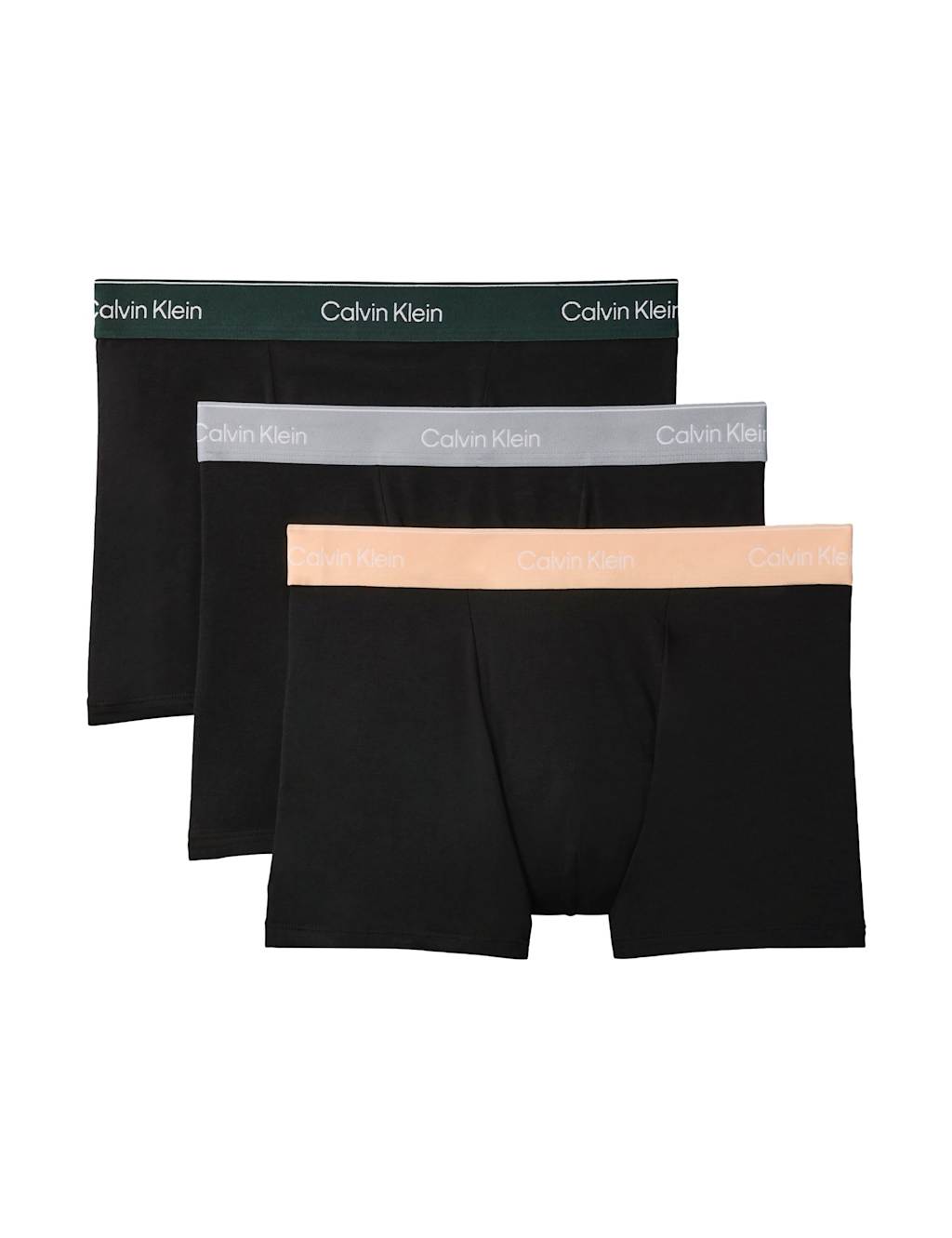 Calvin Klein Men's 3 Pack Icon Cotton Stretch Trunks - XL - Black Mix - Available at M&S