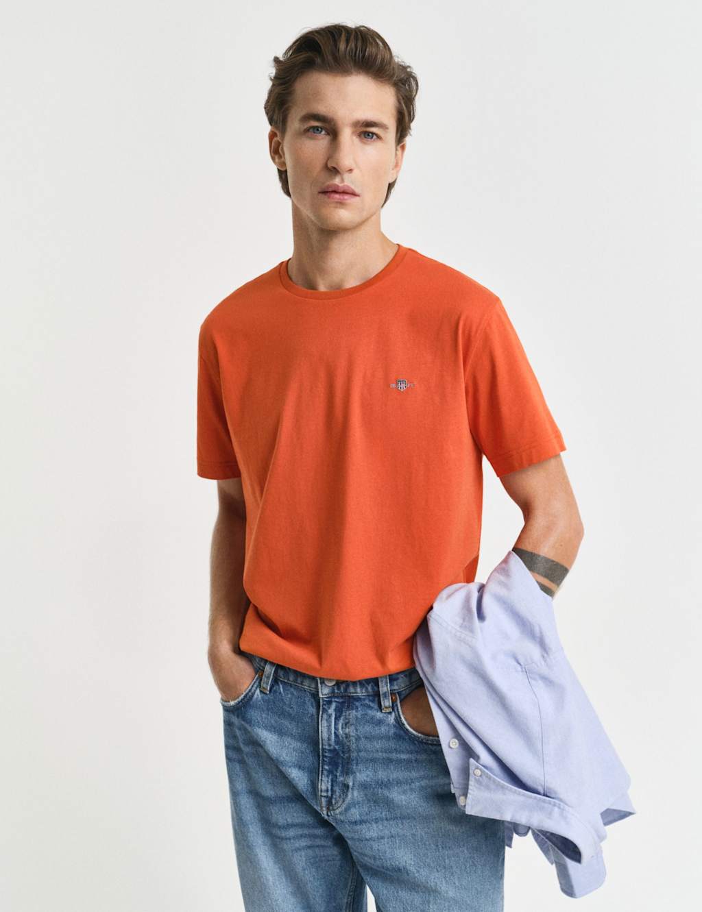 GANT Pure Cotton Crew Neck T-Shirt Orange