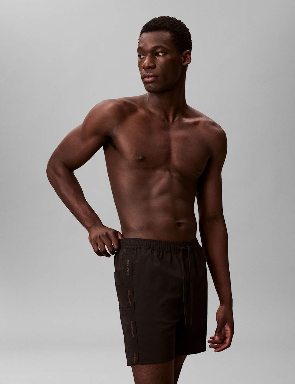 Calvin Klein Men's Logo Tape Swim Shorts - 4XL - Black - Available at M&S