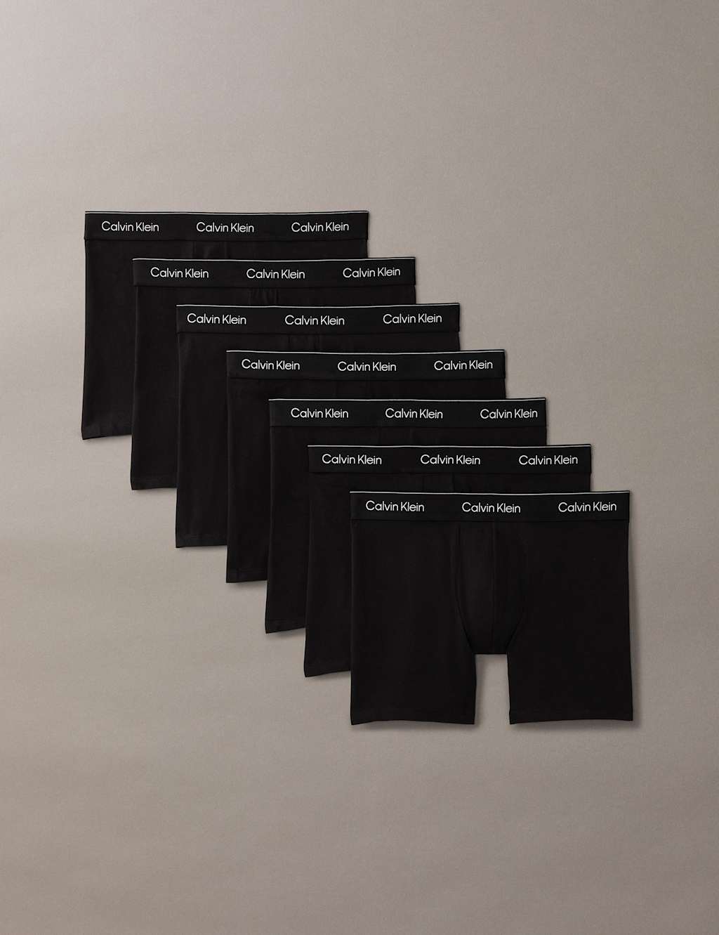 Calvin Klein Men's 7 Pack Boxer Briefs - Icon Cotton Stretch - M - Black - Available at M&S