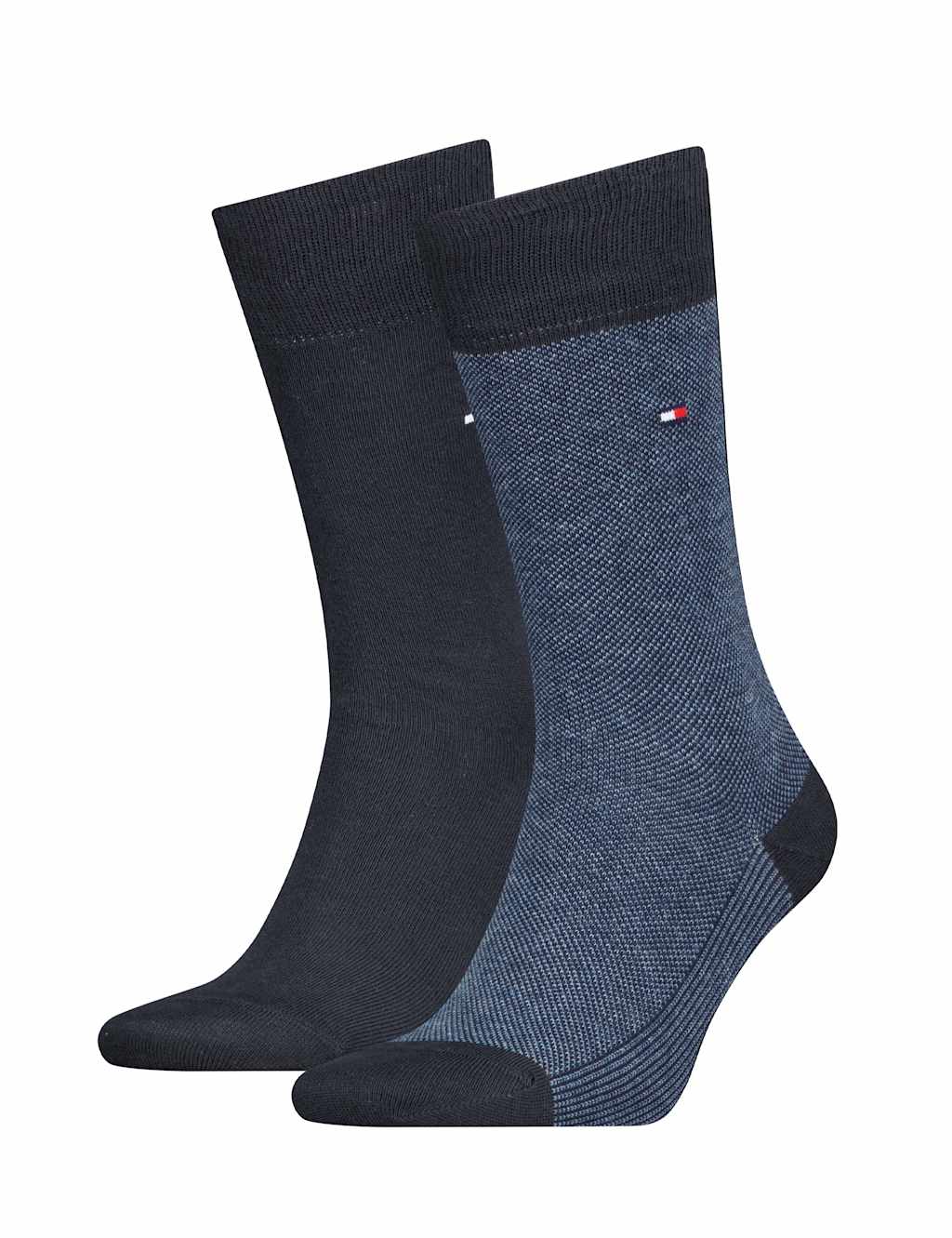 2pk Birdseye & Plain Cotton Rich Socks
