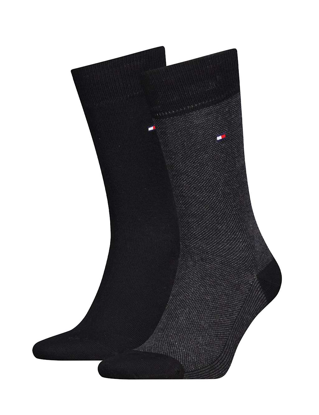 2pk Birdseye & Plain Cotton Rich Socks
