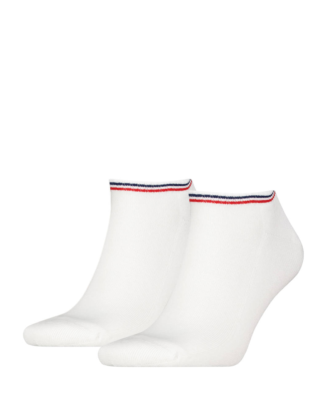 2pk Striped Cuff Cotton Rich Trainer Socks