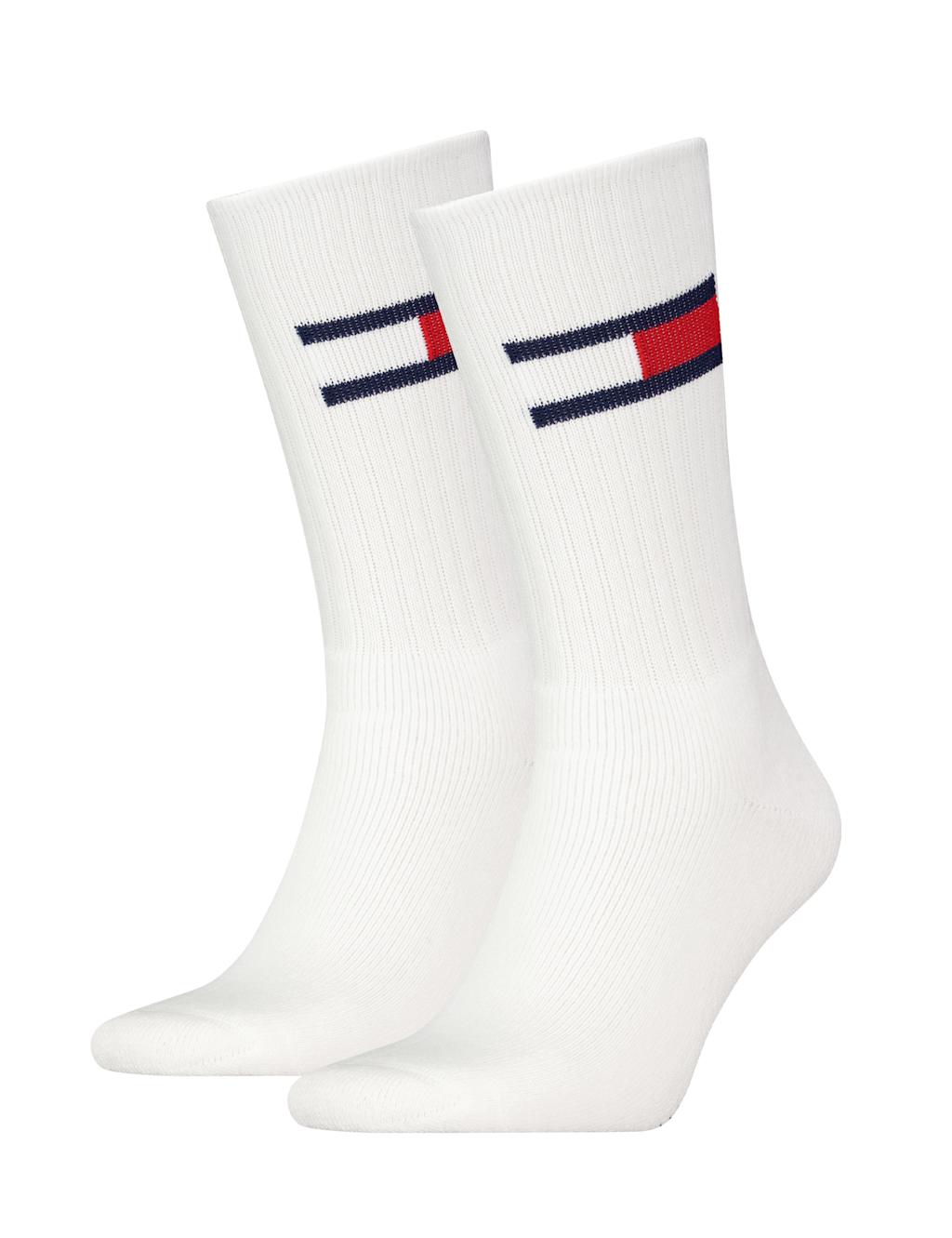 2pk Flag Logo Cotton Rich Sports Socks