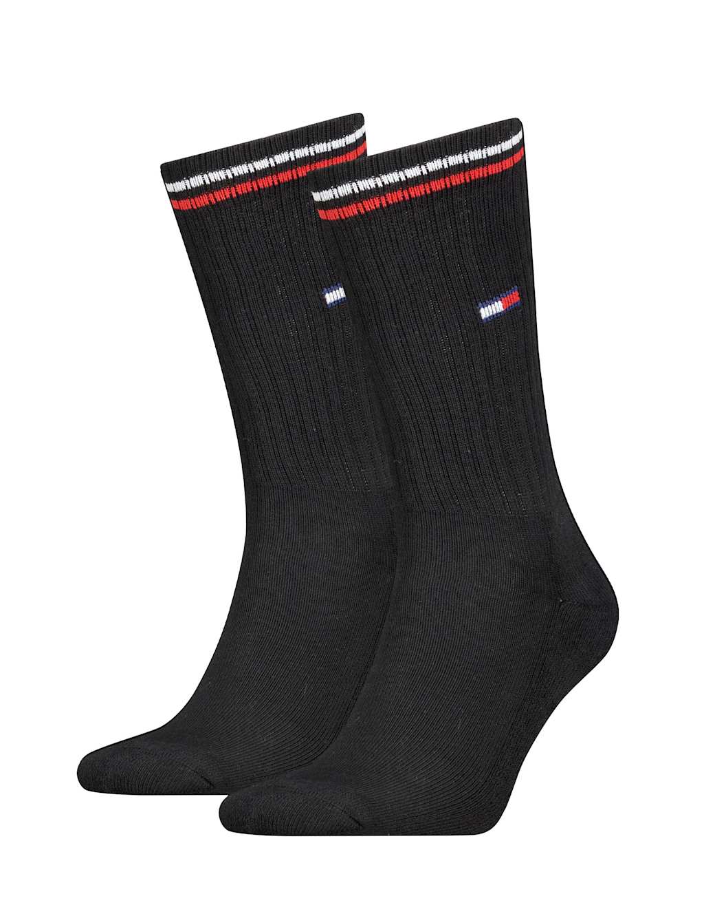 2pk Striped Cuff Cotton Rich Sports Socks