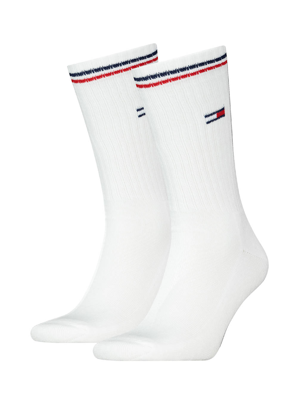2pk Striped Cuff Cotton Rich Sports Socks