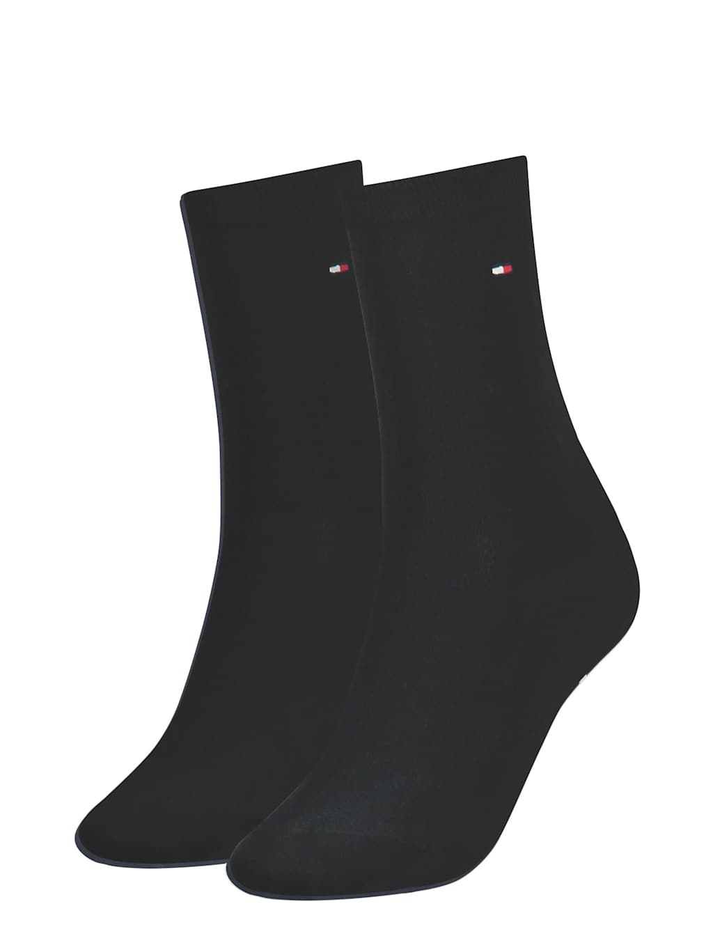 Tommy Hilfiger 2 Pack Casual Cotton Rich Ankle High Socks Black