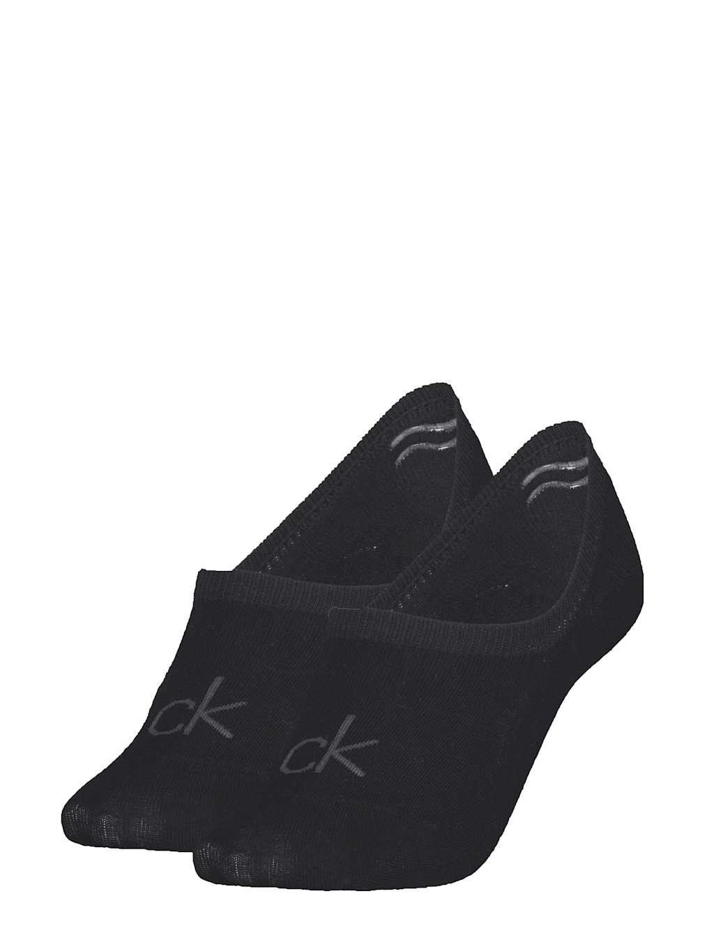 Calvin Klein Women's 2 Pack Cotton Rich Monogram Logo Footsies - 2-5 - Black - Available at M&S