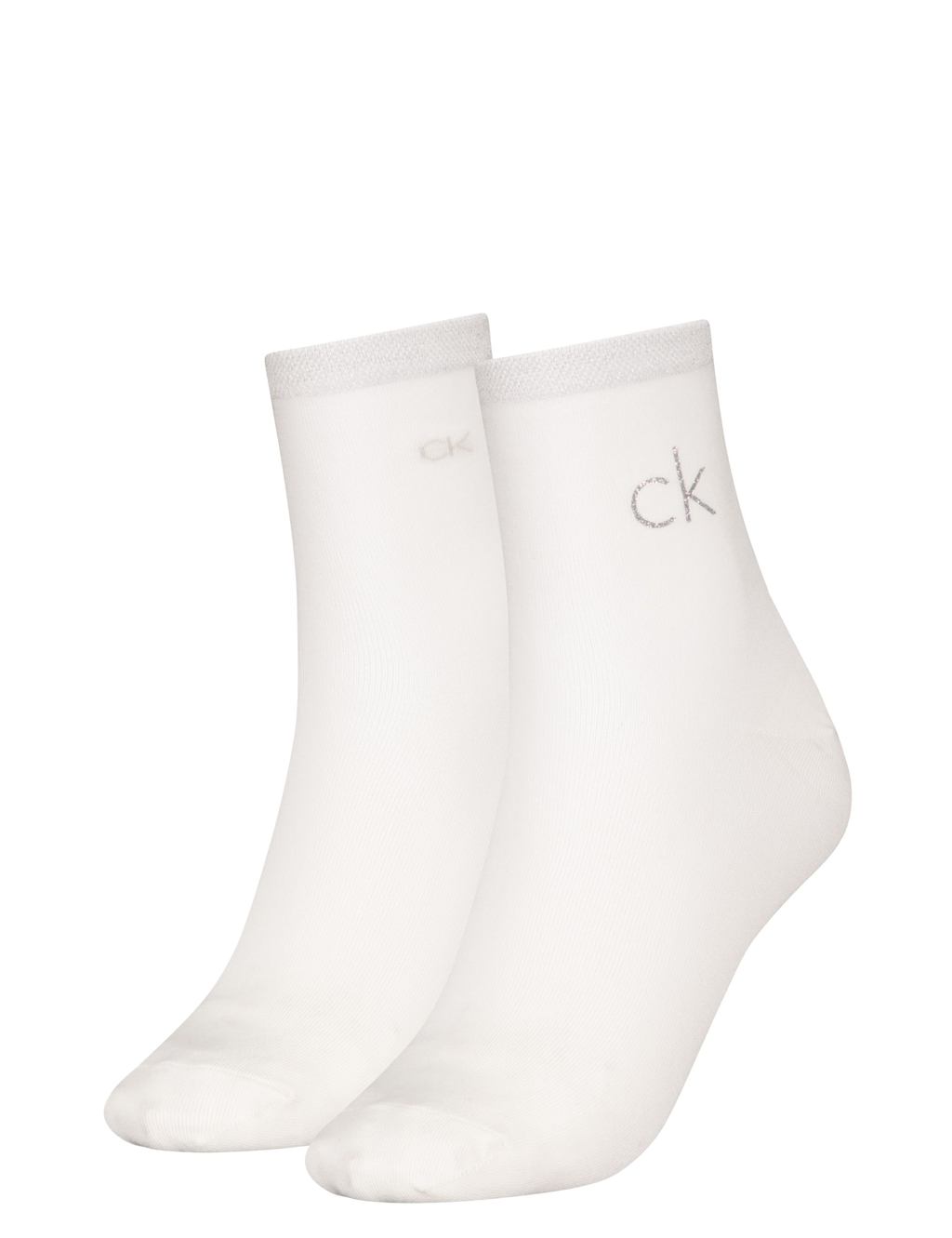 2pk Cotton Blend Logo Ankle High Socks